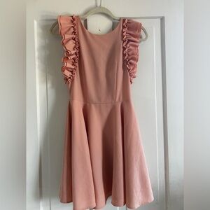 ASOS Dress with Ruffle Sleeves in Soft Pink
